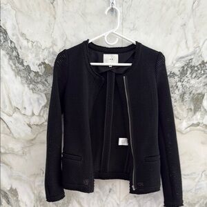IRO Black Textured Blazer with Open Front
